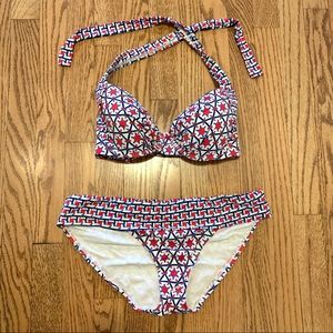 Tommy Bahama Geo Poppy Red bikini EUC size M EUC